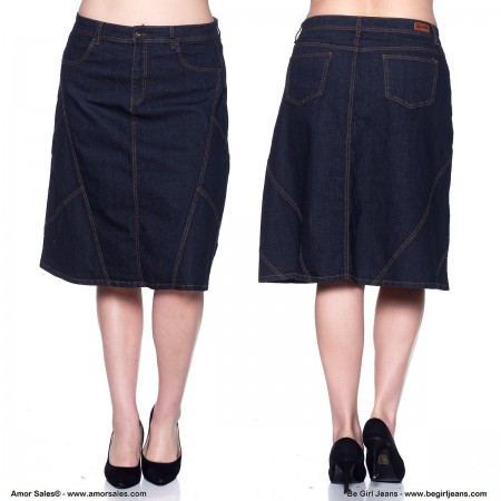 SG-76221X Black - Faldas por Mayoreo - Plus Size Skirts